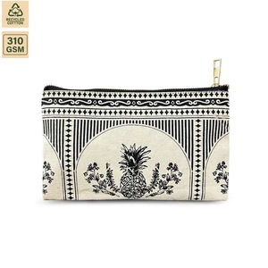 กระเป๋าเครื่องสำอางผ้าแคนวาสคอตตอนแบบไม่เคลือบ 310 GSM ขนาด 23x14 ซม. สำหรับเดินทาง พิมพ์โลโก้ได้ตามต้องการ ขายส่ง OEM รุ่น AS0053 - Product Image 1
