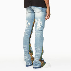 Jeans pour homme sur mesure, haute qualité, style streetwear vintage, confortables, avec poches et fermeture boutonnée. - Product Image 4