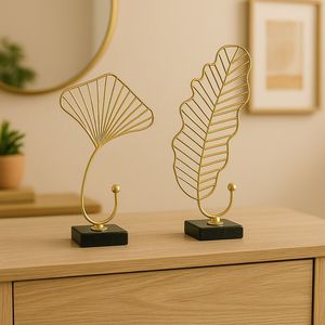 Artículo de decoración para el hogar con superficie metálica contemporánea para mesa de centro, decoración de estantes y exhibición interior elegante. - Product Image 1