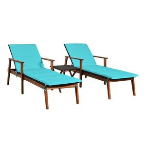 Juego de 3 Sillas de Ratán Acolchadas para Patio, Portátiles, con Mesa Plegable - Product Image 4