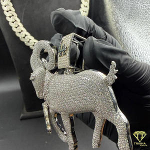 Colgante de Animal Estilo Hip Hop con Diamante Moissanita de Alto Brillo, Plata 925, Pieza de Joyería Destacada - Product Image 2