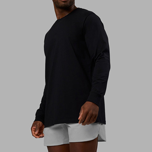Camiseta de Manga Larga para Hombre, Unisex, con Costuras en Contraste de Color, Tejida en Poliéster/Algodón, Estilo Holgado, para Verano - Product Image 1