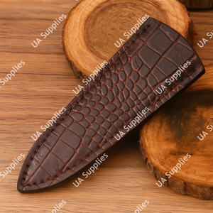 ซองใส่มีดหนังแท้ลายจระเข้ทำมือระดับพรีเมียม แบบพกพาแนวตั้ง พร้อมคลิปโลหะสีดำ รับผลิตตามสั่ง OEM MOQ ต่ำ - Product Image 6