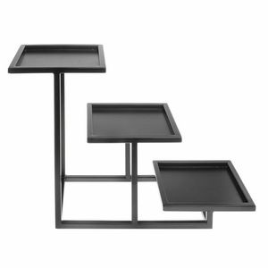 Wholesale Price Black Metal Three Tier Square Display Stand Pedestal Tray for Home Decor Black metal three tier - Product Image 1