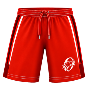 Bright <b>Red</b> White Rugby <b>Shorts</b> Team Uniform Breathable Lightweight Custom Training Sportswear Athletic Performance <b>Shorts</b> - Product Image 1