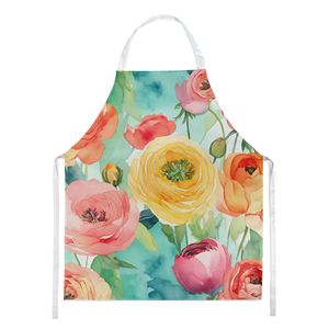 Grand tablier aquarelle Ranunculus multicolore unisexe pour la cuisine, l'artisanat et le jardinage-pour adultes et hommes et femmes - Product Image 1
