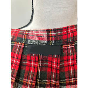 Robe plissée vintage à carreaux rouges, verts et blancs style Stewart, longueur genou, pour femme, vente en gros d'usine - Product Image 5