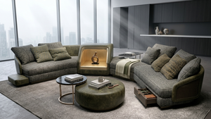 <span class=keywords><strong>Canapé</strong></span> modulaire incurvé sur mesure avec niche centrale pour animaux de compagnie, mobilier de salon moderne, <span class=keywords><strong>canapé</strong></span> design, usine OEM - Product Image 6