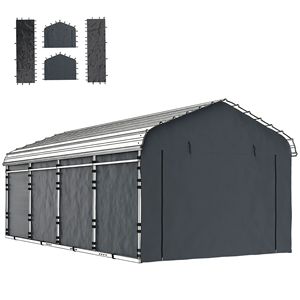 Panneau latéral de remplacement imperméable UPF50+ gris foncé pour abris de voiture, garages et auvents 10 x 15 - Product Image 1