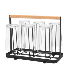 Support à verres en bois au design élégant, porte-gobelets de cuisine, rangement et organisation pour la maison, fabriqué en Inde - Product Image 6