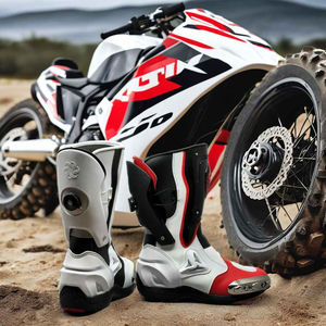 Bottes de moto respirantes et imperméables de qualité supérieure, service OEM, faible MOQ, semelle en caoutchouc, fermeture éclair, hauteur genou - Product Image 2