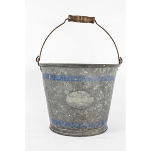 Seau en acier galvanisé de dernière génération avec poignée en bois, seaux en acier galvanisé argenté pour jardin, maison et usage industriel - Product Image 5
