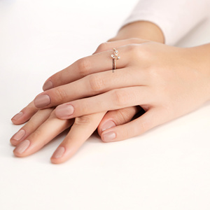 Anillo de flores con diamantes cultivados en laboratorio de lujo, oro de 10K, 14K, 18K, plata 925, 935, anillo de compromiso romántico con forma de pera, regalo para esposa - Product Image 2