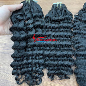 Cheveux humains vietnamiens 100% naturels, noirs, bouclés à la vapeur, tissage machine, qualité supérieure, sans perte ni nœuds - Product Image 4