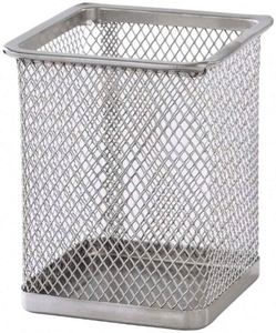 Metal Square Holder Desk Organizer Mesh Pen Pencil <b>Cup</b> <b>Customized</b> Logo Welding Powder Coating - Product Image 2