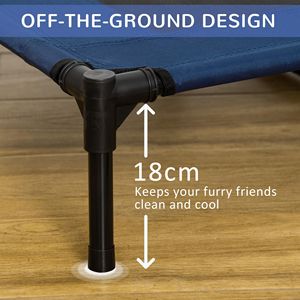 Cuccia Rialzata Rinfrescante Portatile per Cani di Taglia Grande 36x30 Blu, con Rete Lavabile, Letto XL Sostenibile per Animali Domestici - Product Image 5