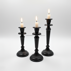 Noir personnalisé haute qualité en aluminium lanterne bougeoir maison mariage décor Durable métal Table décoration exportation qualité - Product Image 1