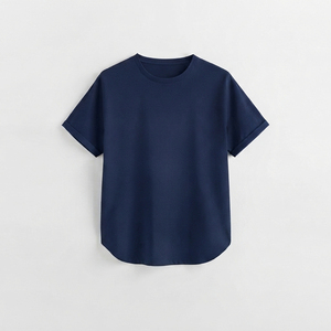 T-shirts pour femmes tendance, manches courtes, col rond, légers, doux, streetwear, vêtements décontractés, confortables, modernes, tricotés, unis - Product Image 1