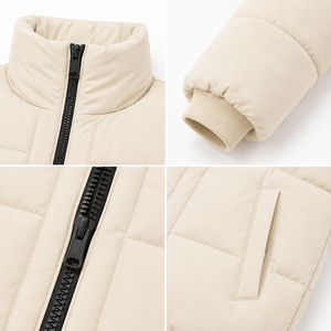 Veste matelassée pour homme OEM, impression personnalisée, manteau d'hiver rembourré, col haut, poignets côtelés, marque privée, fabricant en gros - Product Image 4