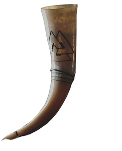 COUPE EN CORNE DE VIKING Corne à boire Viking festive fabriquée à la main pour l'hydromel et la bière Parfait pour les fêtes de Noël et les fêtes de fin d'année - Product Image 1