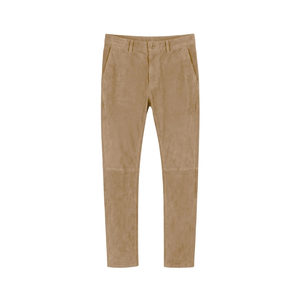 Traje de Dos Piezas para Hombre en Gamuza Color Bronceado, Blazer de Solapa con Muescas y Pantalones, Cierre de un Solo Botón - Product Image 4
