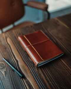 Funda de Cuero Genuino Hecha a Mano de Lujo con Logotipo Personalizado, Fabricante de Fundas para Libros, Funda para Diario Recargable, LBC-0053 - Product Image 1