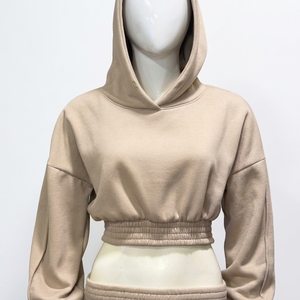 Ensemble de survêtement beige uni à capuche pour femme, haut à manches longues et pantalon long, tenue décontractée d'automne - Product Image 4