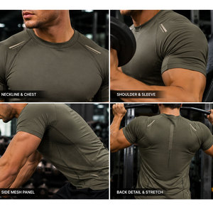 Camiseta de Compresión para Hombre, Ligera, Antibacteriana, con Costuras Planas, Diseño Personalizado con Logotipo - Product Image 6