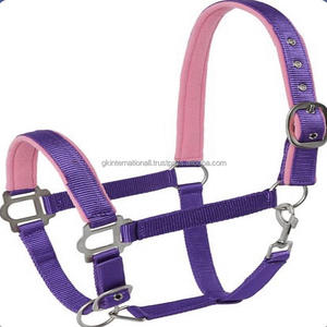 Top de nailon acolchado de doble capa, cuello halter de nailon azul con relleno rosa, acabado satinado ajustable, hardware premium - Product Image 4