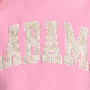 Alabama Custom Oversized <b>Mock</b> <b>Neck</b> Crew <b>Neck</b> Sweatshirt Cotton Fleece Tackle Twill Chenille Letter College Wear - Product Image 4