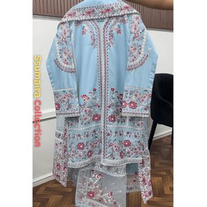 Ensemble Salwar Kameez 3 Pièces en Coton Collection Ssumaira – Style Formel, Séchage Rapide, Broderie Détaillée, Pantalon Tendance Flapper pour Fête - Product Image 3