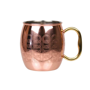 Mug martelé en cuivre pur écologique pour le bien-être – Vaisselle en cuivre massif pour cocktails rafraîchissants et une hydratation saine - Product Image 5