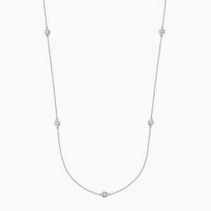 Collier en or jaune massif 14 carats plaqué rhodium avec diamant de laboratoire de 0,25 ct serti clos, 18 pouces, délicat et luxueux, certifié IGI, de qualité supérieure - Product Image 1