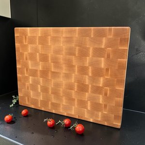 Planche à découper rectangulaire en bois, design mosaïque à grain croisé, antidérapante, pour cuisine - Product Image 5