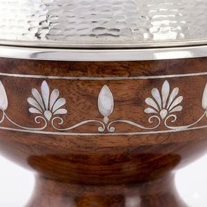 Olla de lujo para Ramadan de acero inoxidable plateado con tapa de cúpula, duradera, con revestimiento de esmalte y retención de calor para Majlis - Product Image 2