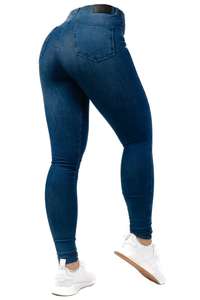 Jeans de cintura alta Deep Indigo para mujer, ajustados, sexys, para gimnasio, entrenamiento, fitness, con gran elasticidad, cintura alta, para chicas. - Product Image 6