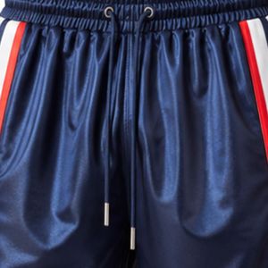 Shorts de basket-ball pour hommes bleu marine personnalisés avec panneau latéral blanc et rouge, shorts d'entraînement sportifs, taille élastique, vêtements de sport, gym, fitness - Product Image 6
