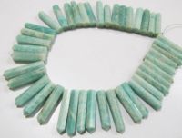 Perles facettées en Amazonite Verte Naturelle Authentique, forme crayon pointu, 1 pouce de long, vendues par brin de 13 pouces, EMINENT JEWEL