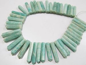 Cuentas facetadas de amazonita verde natural genuina en forma de lápiz puntiagudo de 1 pulgada de largo, se venden por hebra de 13 pulgadas, EMINENT JEWEL - Product Image 4
