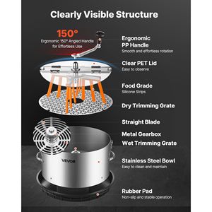 Trimmer Manuale per Foglie e Germogli da 12 Pollici con Display Visivo, per Taglio a Secco e Umido, Idroponico, Lame in Acciaio Inossidabile, Attrezzo da Giardino, Ciotola per Raccolta - Product Image 3
