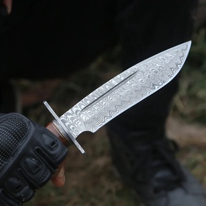 Couteau de chasse artisanal en acier Damas A&M ENTERPRISES, manche en bois, qualité industrielle, couteau de survie professionnel pour le camping - Product Image 2