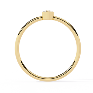 Bague solitaire en or massif 18 carats avec diamant naturel serti clos, diamant rond brillant, bague de mariage minimaliste pour femme, vente en gros - Product Image 6