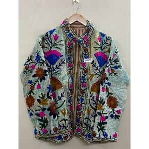 Wholesale Handmade Suzani Embroidery Kantha <b>Jacket</b> <b>Women</b> Short Suzani <b>Jacket</b> Free Size one-of-kind <b>Jackets</b> Gift <b>for</b> Her - Product Image 2