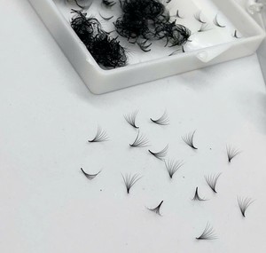 Extensions de cils pré-faits Premium 3D-8D à base pointue, noir mat, courbures C/CC/D/DD/M, en cheveux synthétiques, pour commande en gros - Product Image 2