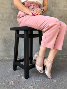 Tabourets de bar rectangulaires modernes en bois de Sheesham, finition noyer/teck, pour bar à domicile, cuisine et salon, usage commercial - Product Image 2