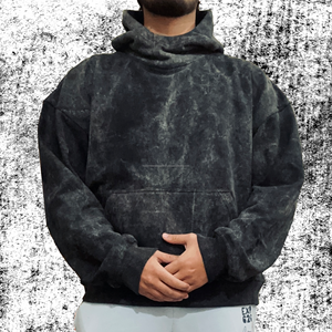 Nouveau hiver Streetwear hommes poids lourd 100% coton lavage à l'acide coupe régulière recadrée écologique col personnalisé sweat à capuche essentiel - Product Image 1