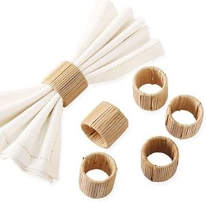 Anneau de serviette élégant en bambou, matériau naturel, décoration de table, fournisseur en gros, léger, durable, écologique - Product Image 2