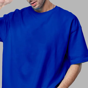 เสื้อยืดโอเวอร์ไซส์ทรงครอป ผ้าคอตตอน ตกแต่งโลโก้ตามสั่ง สำหรับผู้ชาย ทรงหลวมไหล่ตก - Product Image 6