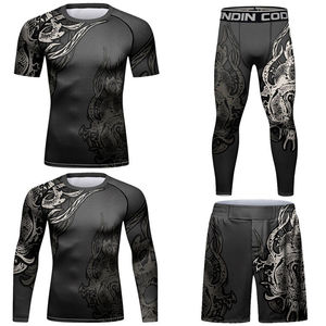 Tenues de sport, shorts MMA, rashguard sublimé, vêtements de compression BJJ, ensembles de rashguard de boxe pour hommes, respirants - Product Image 1