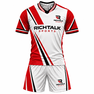 Ensemble de maillots de football pour hommes, blanc et marron, impression par sublimation, respirant, uniforme en éponge, taille adulte, protecteur - Product Image 3